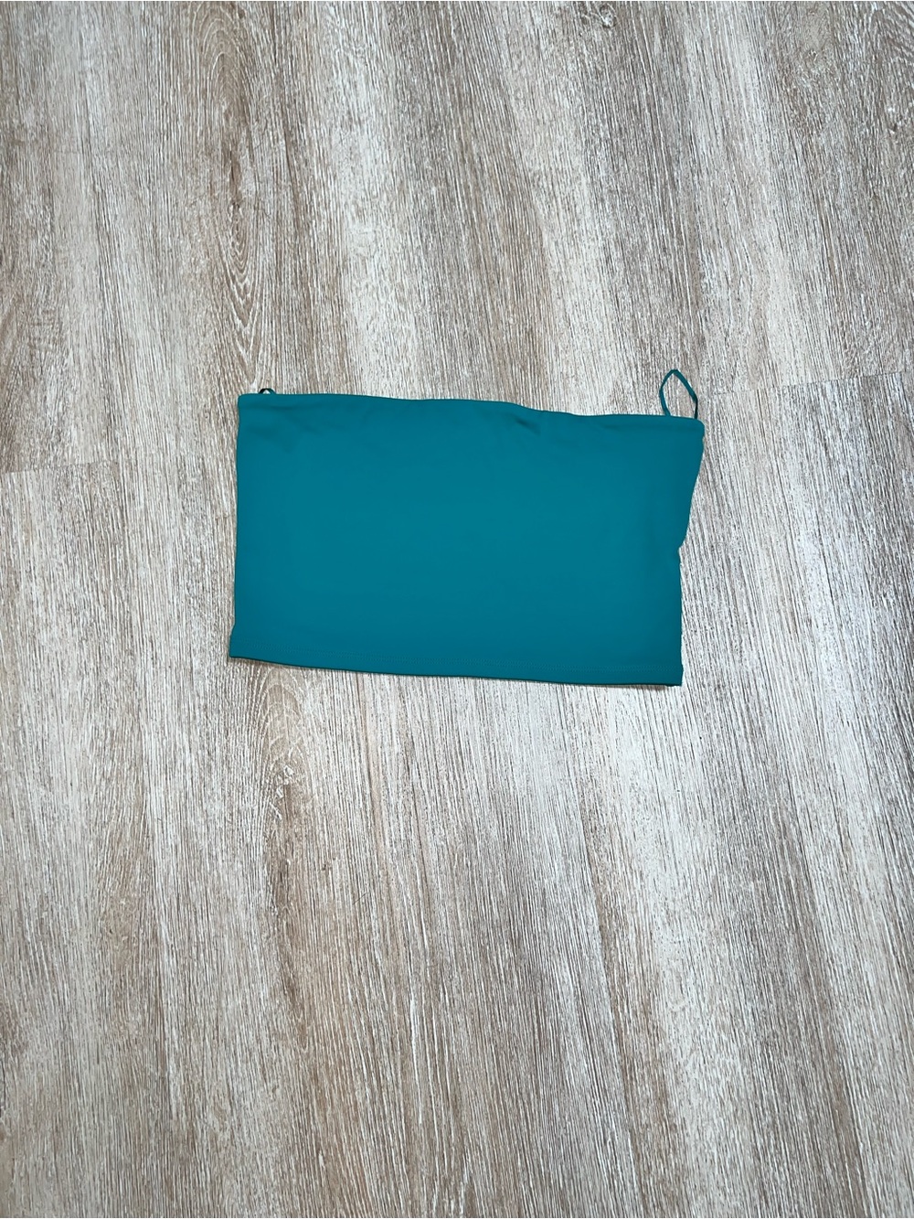 Express Teal Strapless Crop Top